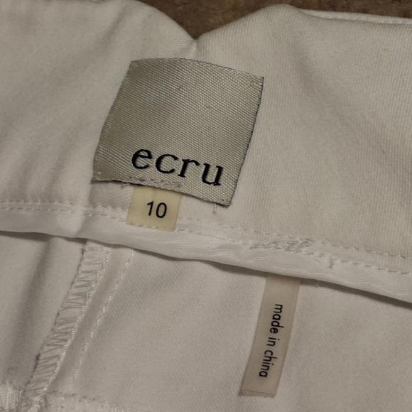 ECRU Cotton Blend Stretch Straight Leg Pants Women Size 10 - Picture 10 of 16